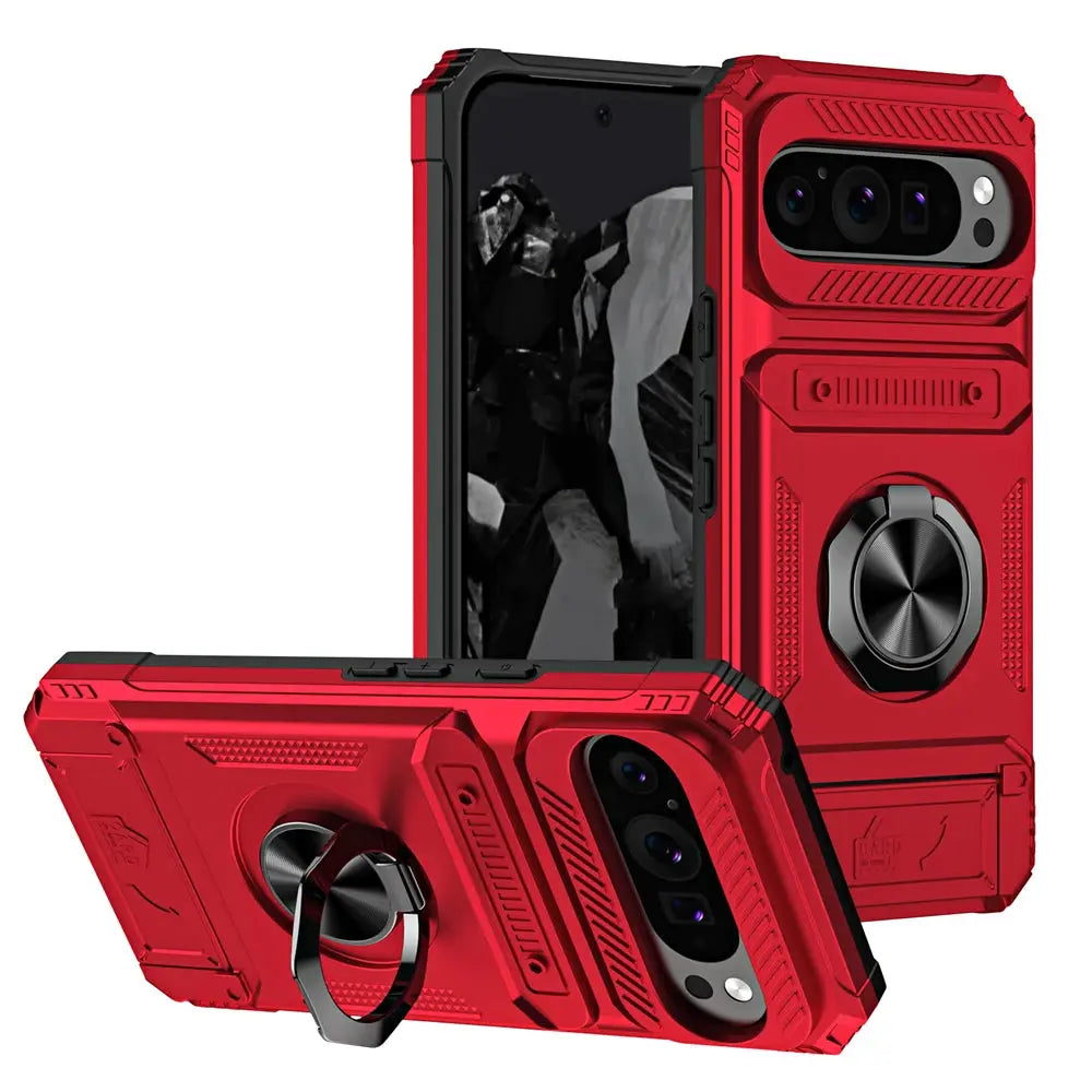 Ultimate PixelGuard ArmorShield Case for Google Pixel 9 - Card Slot, Magnetic Kickstand, Magsafe Compatible