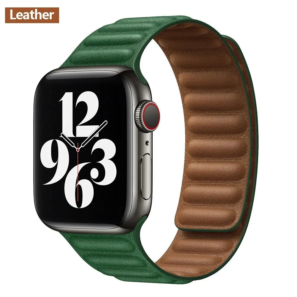 Luxe Leather Loop & Silicone Magnetic Bands for Apple Watch Series 9 & Ultra 2 - Pinnacle Luxuries