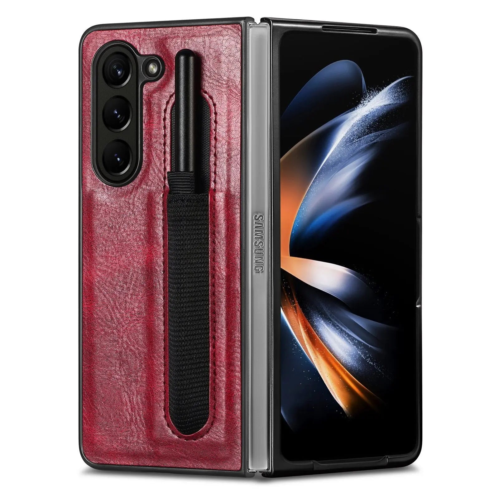 Business Leather Case for Samsung Galaxy Z Fold 5 Fashion with Pen Holder Slim and Fit Original Touch Anti-drop Phone Cover Pinnacle Luxuries