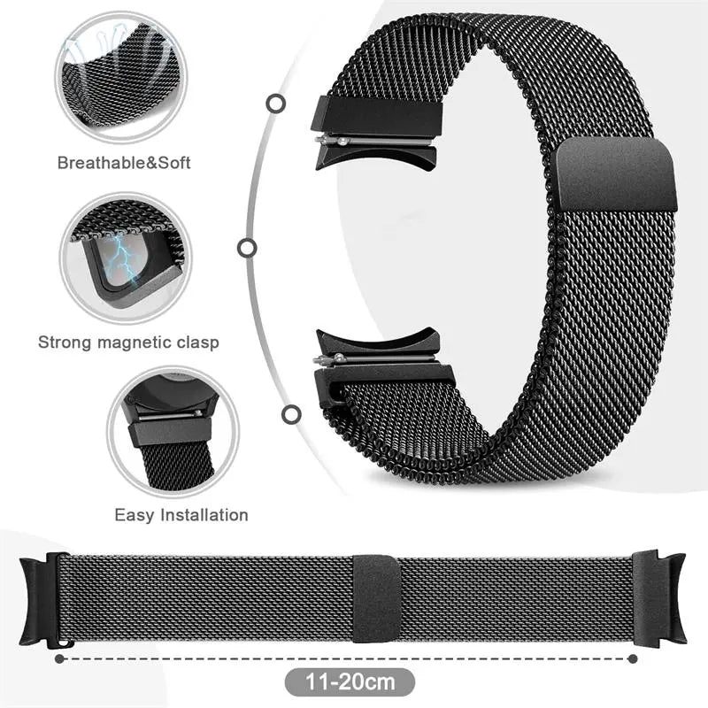 EleganceMesh Stainless Steel Mesh Band for Samsung Galaxy Watch 4 and Galaxy Watch 5 Pinnacle Luxuries