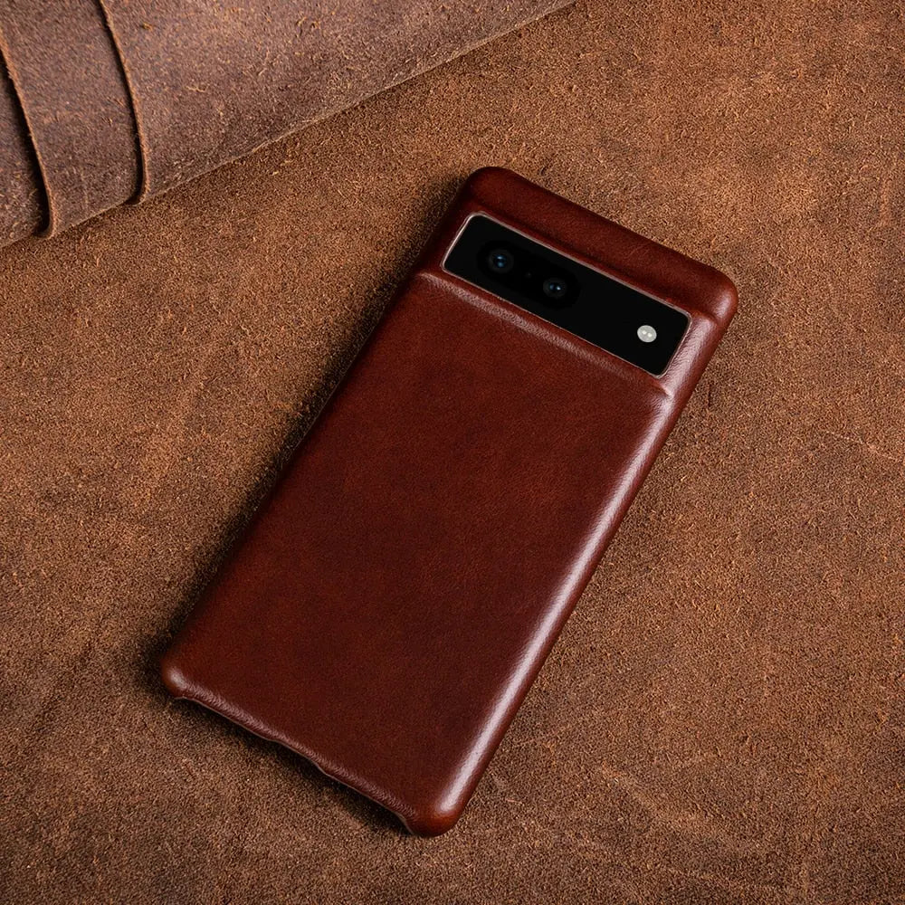 Oil Wax Genuine Leather Case For Google Pixel 7 Shell Series 7Pro 6A 6Pro Aesthetic Vintage Phone Cover Capa Back Coque Carcasa Pinnacle Luxuries