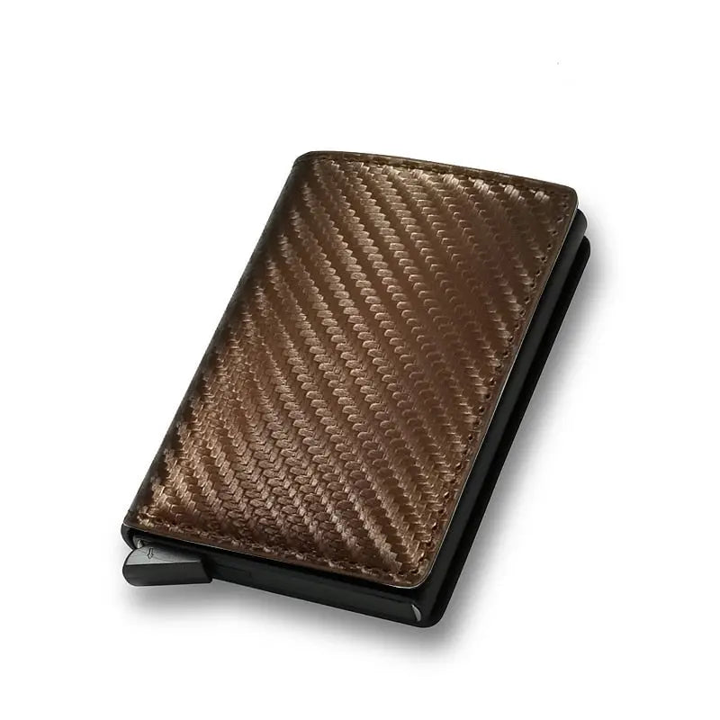 Custom Card Holder Rfid Black Carbon Fiber Leather Simple Wallet Men's Gift Personalized Pinnacle Luxuries