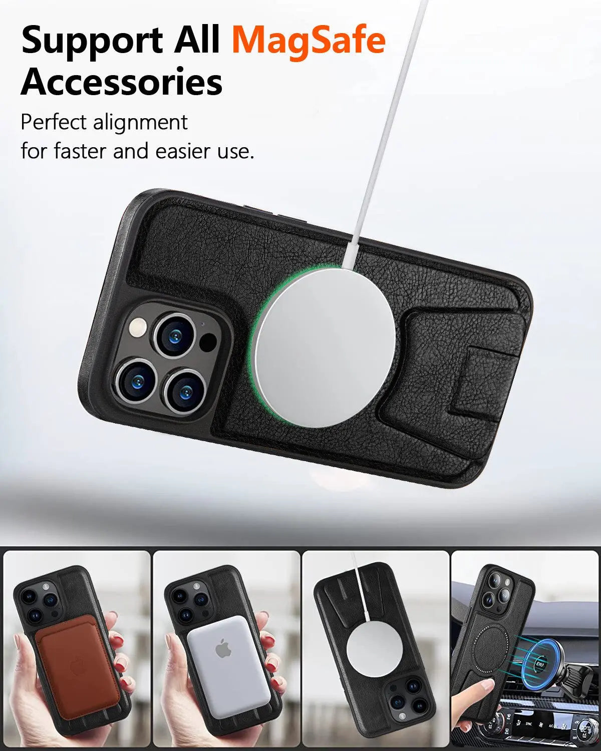 PL Matte Leather Magsafe Compatible Case For iPhone Pinnacle Luxuries