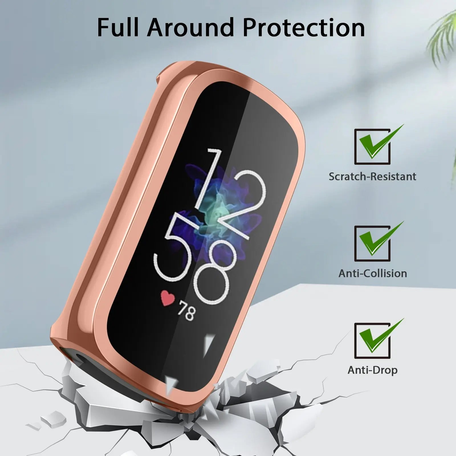 Protective Case For Fitbit Luxe Strap Full Screen Protector Cover Smart watch Bumper Soft TPU Plating Durable Shell Accessories - Pinnacle Luxuries