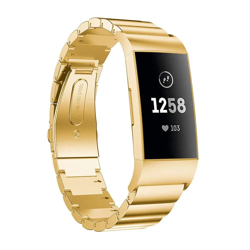 Fitbit Charge 3 & 4 Iconic Stainless Steel Watch Band - Pinnacle Luxuries