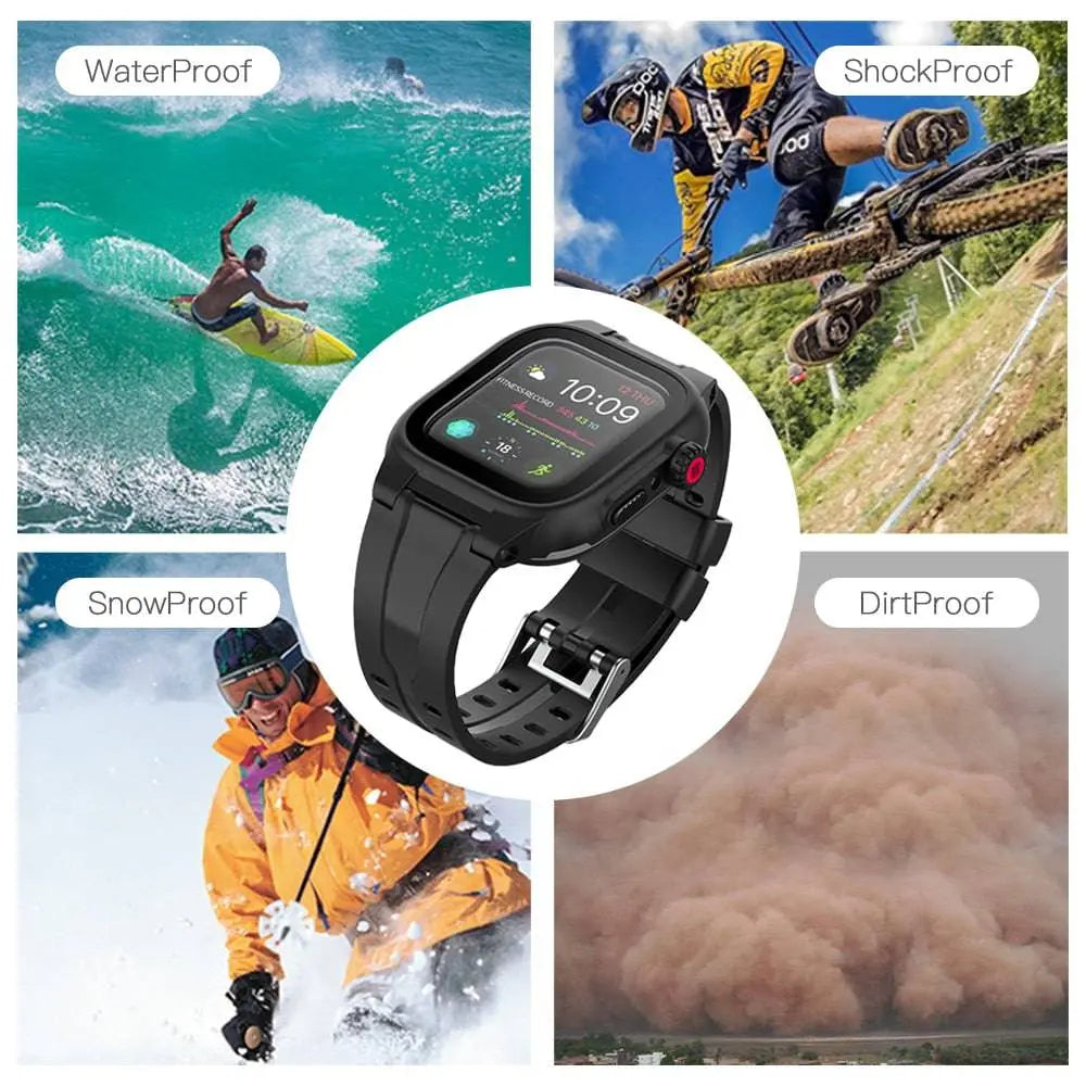 Premium Waterproof Band Case Combo For Apple Watch Series 6 5 4/SE - Pinnacle Luxuries