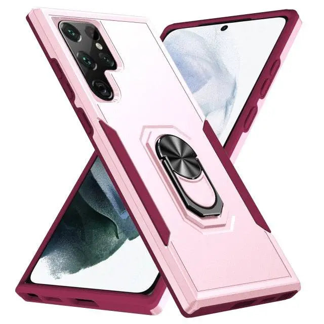 Pinnacle Matte Color Ring Stand Case For Samsung Galaxy S22 S21 Ultra - Pinnacle Luxuries